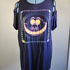 Her Universe Disney Navy Blue Cheshire Cat Lattice Sleeve